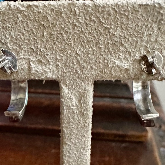 Native American QT multi stone sterling silver stud earrings stars and moons - Picture 6 of 9